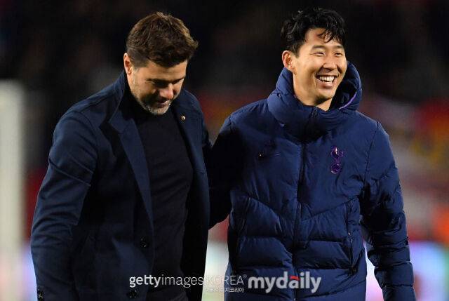 손흥민과 마우리시오 포체티노 감독/게티이미지코리아