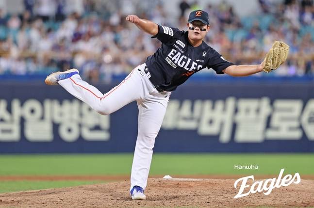 6일 세이브 상황에서 등판해 30세이브를 수확한 김서현. /사진=한화 이글스