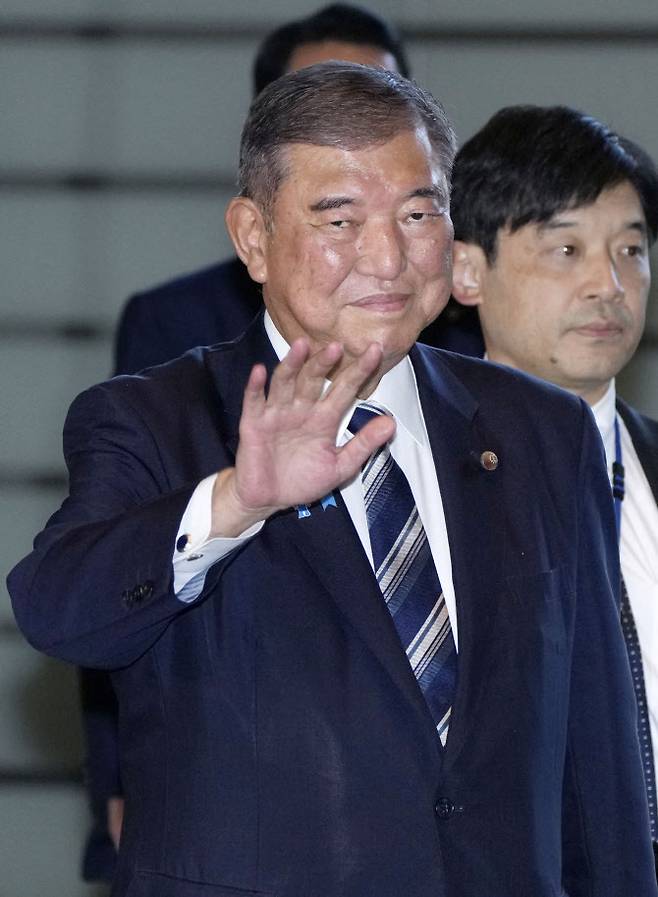 7일 일본 도쿄의 총리 관저에서 사임 기자회견을 앞둔 이시바 시게루 총리.(사진=로이터)