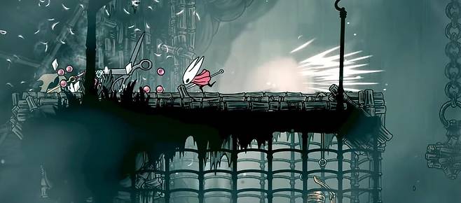 - 발판을 딛고 왼쪽에 있는 가위 몬스터를 제거한다