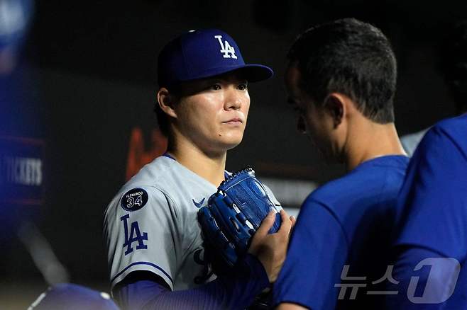 야마모토 요시노부(LA 다저스). ⓒ AFP=뉴스1