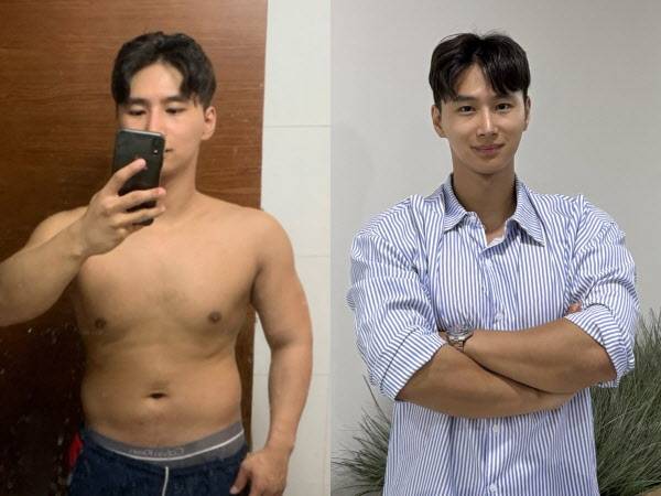 안재관씨의 다이어트 전(좌) 후(우) 사진