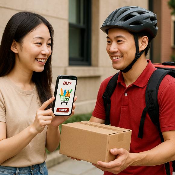 빠른 배송을 선호하는 소비 패턴이 두드러지면서 퀵커머스 시장이 급속도로 커지고 있다. 사진은 기사의 이해를 돕기 위해 챗GPT로 생성한 이미지. [사진=챗GPT]