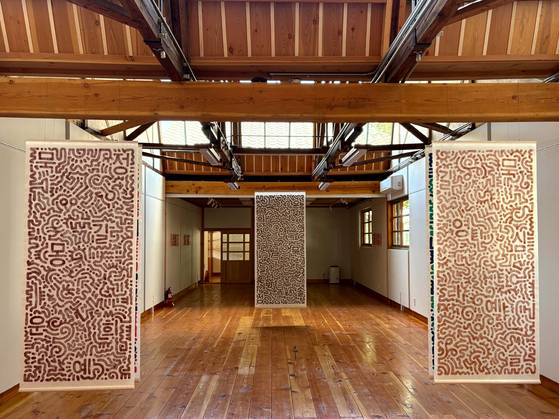 Mr. Doodle's works are displayed at the Hangeul International Pre-Biennale set to run through Oct. 12 at Sejong-si[SEJONG CULTURE AND TOURISM FOUNDATION]