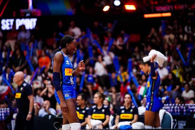 득점 후 기뻐하는 이탈리아의 에고누 [FIVB 홈피 캡처. 재판매 및 DB 금지]