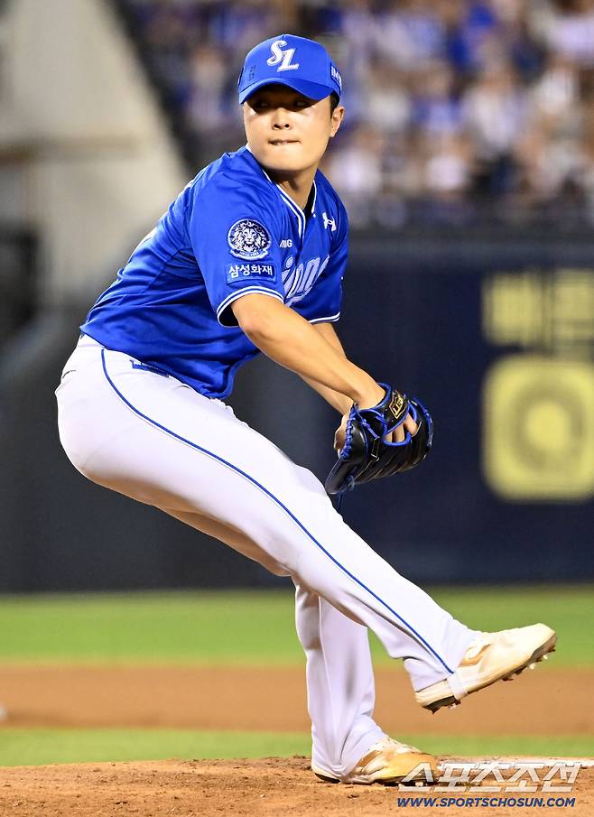 26일 잠실야구장에서 열린 삼성과 두산의 경기, 삼성 이승민이 역투하고 있다. 잠실=허상욱 기자wook@sportschosun.com/2025.08.26/