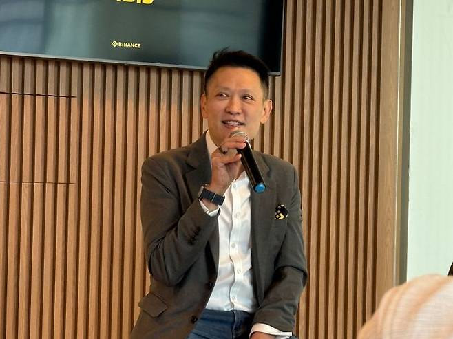 리처드 텅 바이낸스 최고경영자(CEO)가 8일 서울 서대문구 골든타워 빌딩에서 열린 '바이낸스 블록체인 세미나(BBS)'에서 한국 시장 진출 계획을 공유했다. ⓒ데일리안 황지현 기자