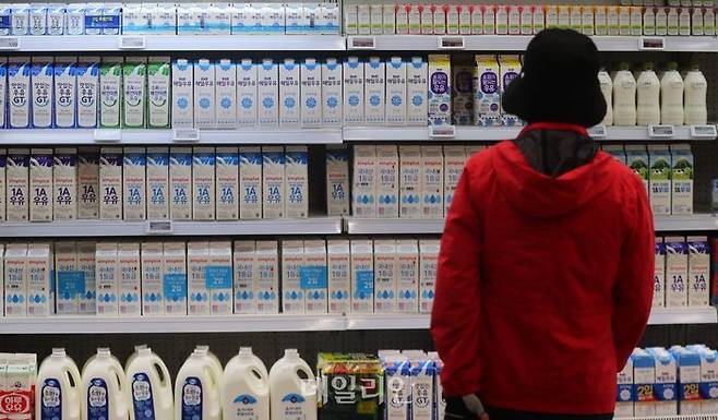서울 시내 한 매장 우유 진열대에 우유가 판매되고 있다. ⓒ뉴시스