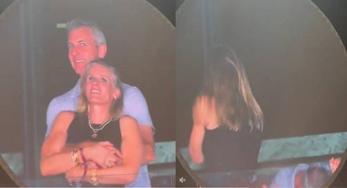 온라인서 화제가 되고 있는 콜드플레이 공연 전광판 영상. [사진=틱톡 @instaagraace 계정 캡처]