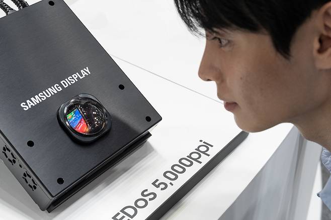 삼성디스플레이가 업계 최고 5000 PPI 해상도를 구현한 올레도스  [삼성디스플레이 제공]