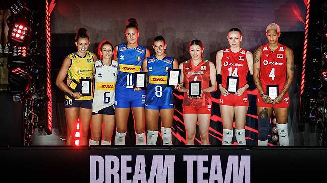 세계여자배구선수권 드리팀에서 뽑힌 선수들 [FIVB 홈피 캡처. 재판매 및 DB 금지]