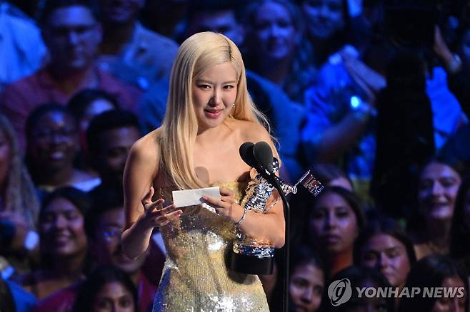 블랙핑크 로제, MTV VMA '올해의 노래' 수상 [AFP 연합뉴스 자료사진. 재판매 및 DB 금지]