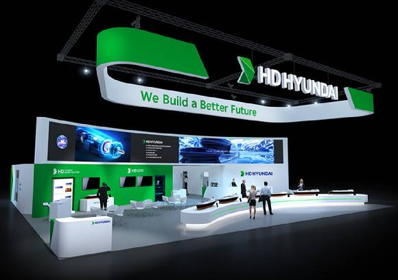 이탈리아 밀라노에서 열린 '가스텍 2025'에 마련된 HD현대 부스 조감도. [사진=HD현대]