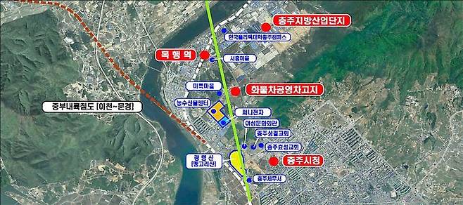 충북선 고속화 철도 충주 도심 구간 계획도 *재판매 및 DB 금지