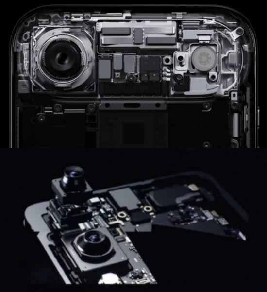 아이폰 에어(위)와 갤럭시S25 엣지(아래) 카메라부 (사진=각사)