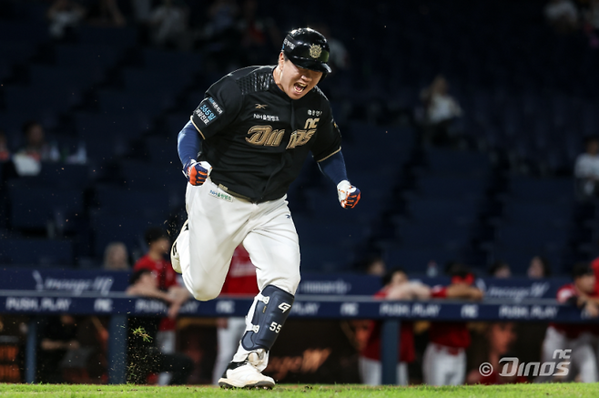 10일 창원 SSG전 8회 결승타를 때려낸 이우성. NC 제공