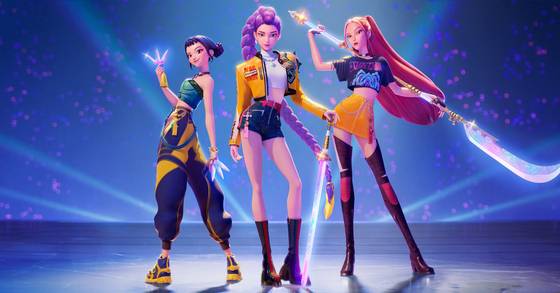 ‘케이팝 데몬 헌터스’ 걸그룹 헌트릭스. [사진 넷플릭스]