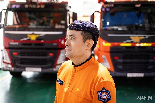 22년 차 화재 진압 대원 공병삼 소방관. ⓒ시사IN 박미소