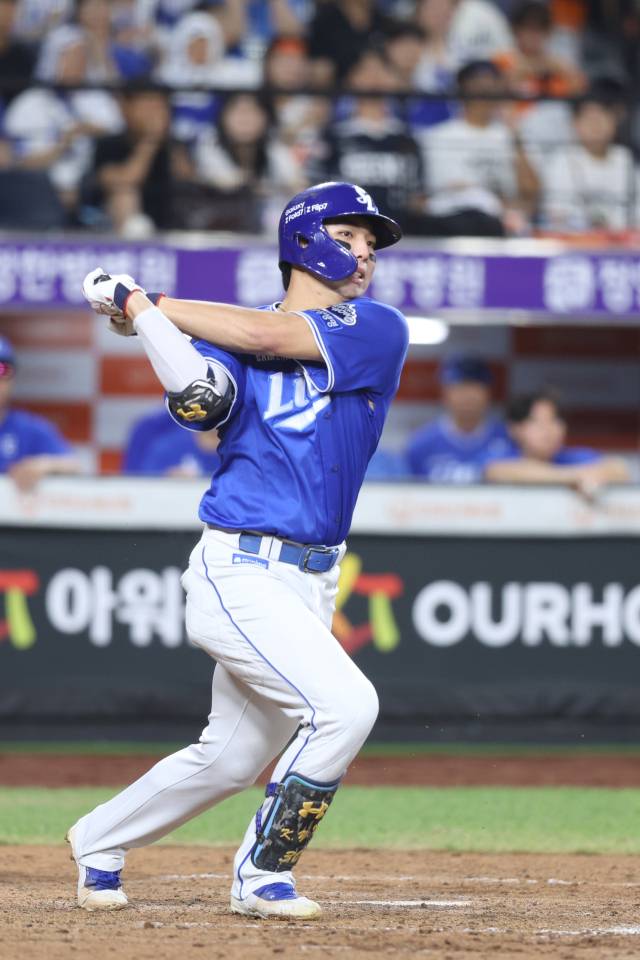 삼성 라이온즈의 김영웅. 삼성 제공