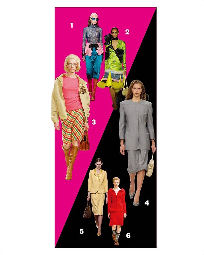 1 valentino 2 marni 3 miu miu 4 Calvin Klein 5 fendi 6 miu miu