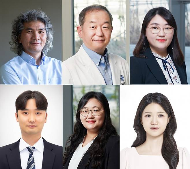 이창준 IBS 인지 및 사회성 연구단장, 하윤 연세대 의과대학 신경외과학교실 교수, 이혜영 연세대 의과대학 신경외과학교실 연구교수, 박지연 서울대 임상약리학과 전임의, 이혜란 연세대 의과대학 신경외과학교실 연구교수, 이정무 IBS 인지 및 사회성 연구단 박사후연구원(왼쪽부터 시계방향으로). IBS 제공.