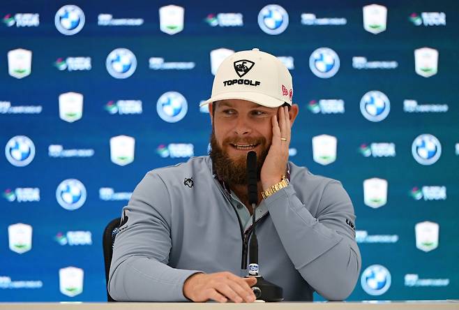 티럴 해튼이 DP월드투어 BMW PGA챔피언십 개막을 앞두고 11일 기자회견을 하고 있다. 게티이미지코리아