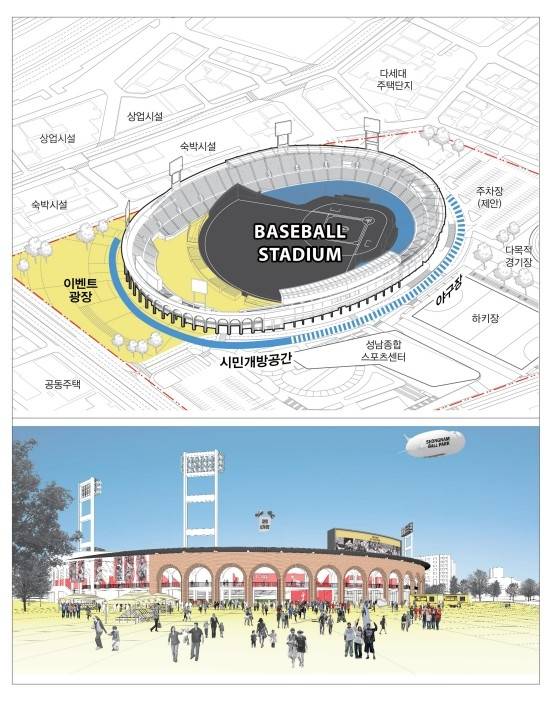 성남시 야구전용구장 설계공모 당선작 [성남시 제공. 재판매 및 DB 금지]