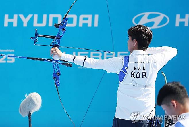 김제덕의 8강 경기 장면 [광주=연합뉴스]