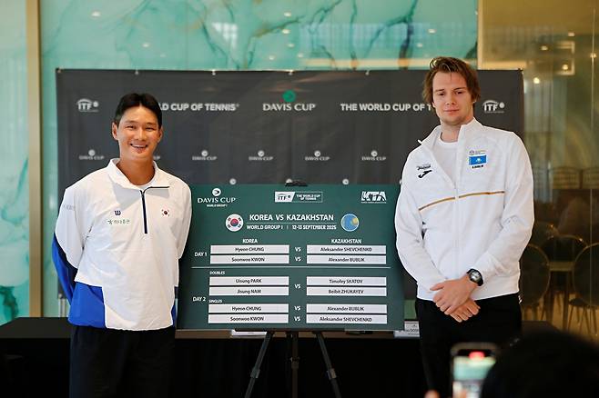 권순우(왼쪽)와 부블리크 [대한테니스협회 제공. 재판매 및 DB 금지]