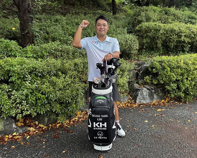 PGA 투어 입성을 노리고 있는 이승택이 주먹을 불끈 쥐었다. 임정우 기자
