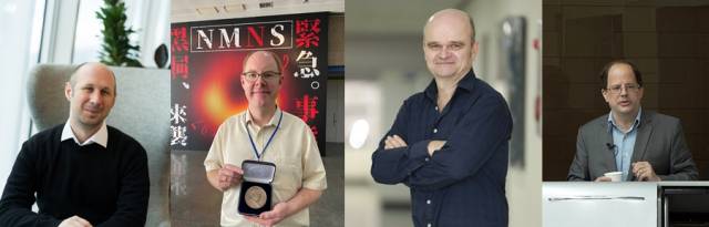 왼쪽부터 마틴 슈타이네거 서울대 생명과학부 교수, 사샤 트리페 물리천문학부 교수, 우베 피셔 물리천문학부 부교수, 존 디모이아 역사학부 교수.