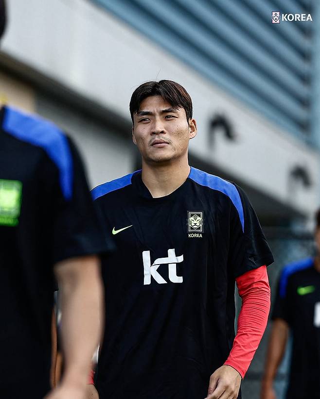 축구대표팀 수비수 박진섭. /사진=대한축구협회 SNS 캡처