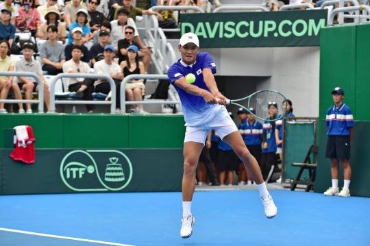 권순우의 12일 경기 모습. 사진[연합뉴스]