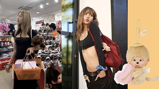 블랙핑크 리사가 몬치치 인형을 쇼핑하는 모습 [사진 출처=HK01]