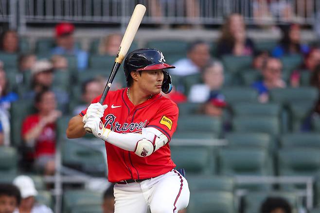 9월5일(현지시간) 미국 조지아주 애틀랜타 트루이스트 파크에서 열린 시애틀 매리너스와 애틀랜타 브레이브스 경기에서 타석에 들어선 김하성 ⓒReuters연합