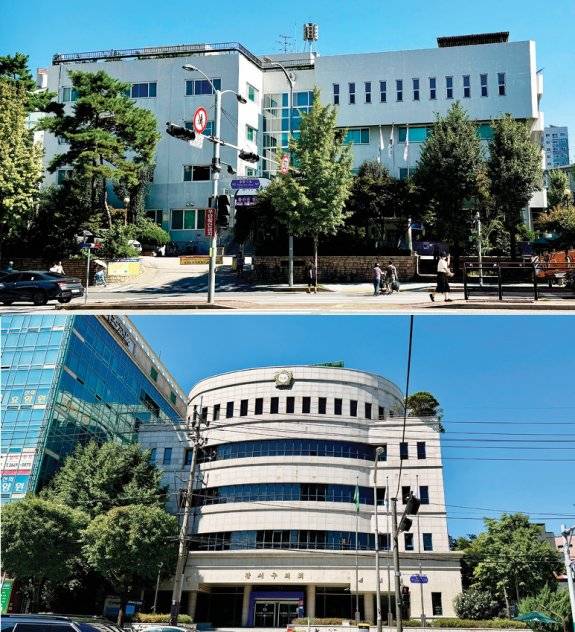 9·7 주택 공급 대책에 포함된 서울 강서구보건소(위)와 강서구의회 부지.&nbsp;문영훈 기자&nbsp;