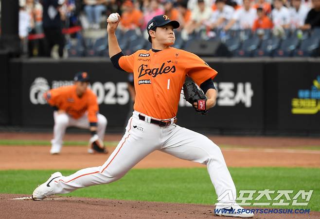 14일 대전 한화생명볼파크에서 열린 한화 이글스와 키움 히어로즈의 경기. 한화 문동주가 역투하고 있다. 대전=박재만 기자 pjm@sportschosun.com/2025.09.14/
