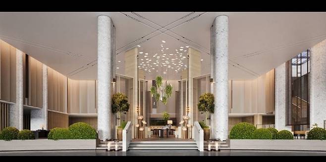 웨스틴 서울 파르나스 라운지&바 '더 로그'. 도심 속의 중정을 표현한 것이 특징이다.파르나스호텔 제공