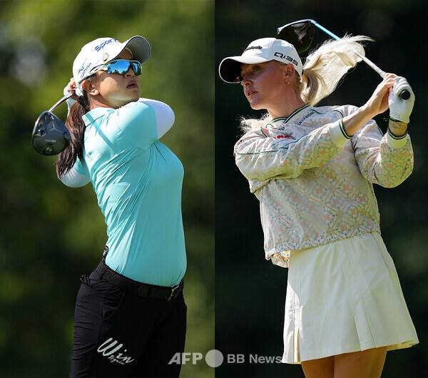 2025년 미국여자프로골프(LPGA) 투어 크로거 퀸 시티 챔피언십 우승 경쟁에 뛰어든 찰리 헐, 김세영 프로가 3라운드에서 경기하는 모습이다. 사진제공=ⓒAFPBBNews = News1 (사진을 무단으로 사용하지 마십시오.)