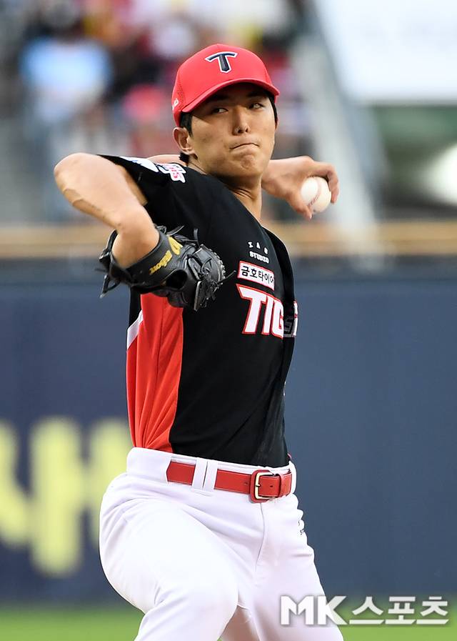 13일 잠실 LG전에서 선발승을 따낸 이의리. 사진(잠실 서울)=천정환 기자