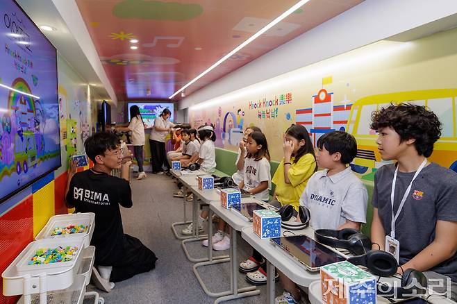 제주시 구좌읍 한동초등학교에서 진행된 방문형 이어지교 프로그램. 사진=이어지교.