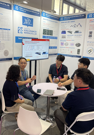 왼쪽부터 Ellen Wuhan Haimass Technologies 부장, Qianwei 대표, 조헌정 한국첨단소재 대표, 박효종 부장, 김완춘 부장. 한국첨단소재 제공