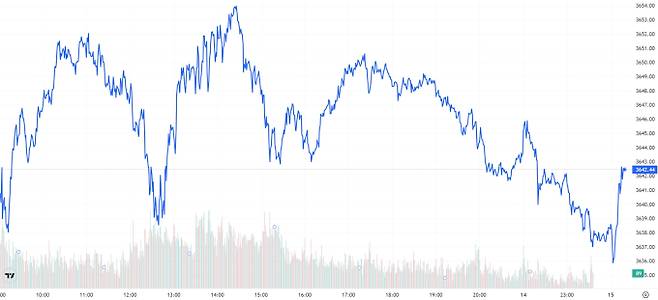 TV 국제 금시세(금값) 0.06% 상승 (3642달러)