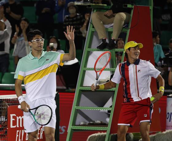 한국 테니스의 간판 정현(왼쪽)과 권순우. 뉴스1