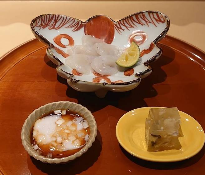 긴자 시노하라의 요리. 긴자 시노하라