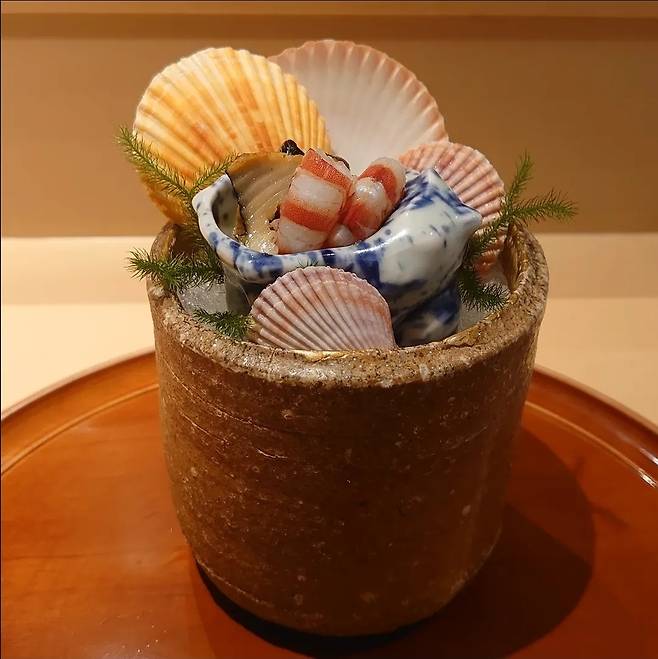 긴자 시노하라의 요리. 긴자 시노하라