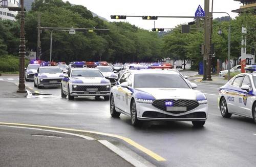 경주 보문관광단지서 APEC 의전 대비하는 경찰차 [경북경찰청 제공, 재판매 및 DB 금지]