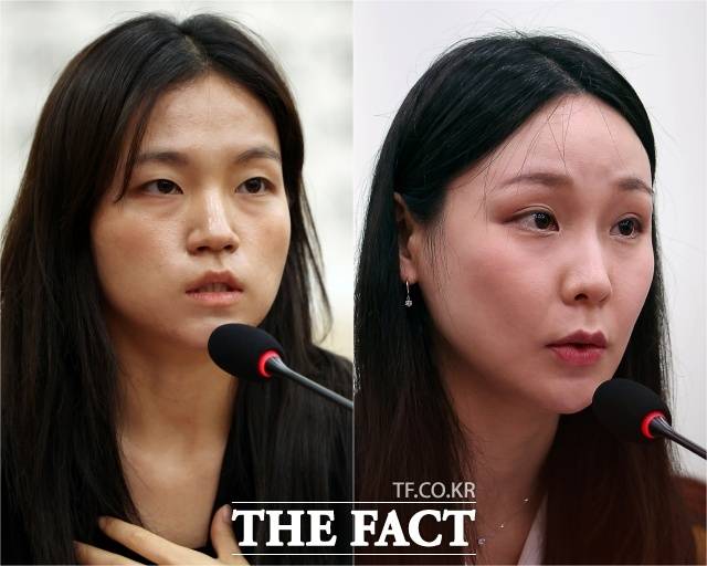 16일 경찰에 따르면 서울경찰청 공공범죄수사대는 국회에서의 증언·감정 등에 관한 법률(국회증언감정법) 위반 혐의로 김정민·남경민 서울남부지검 수사관을 입건했다. 사진은 지난 5일 국회 법제사법위원회 검찰개혁 입법청문회에 증인으로 출석한 서울남부지검 김정민·남경민 수사관 모습./뉴시스