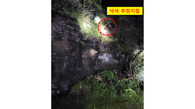 성산일출봉 낙석 추정 지점