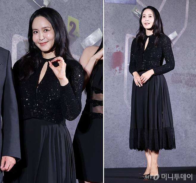 방송인 박지윤이 16일 오후 서울 구로구 신도림 라마다 호텔에서 열린 넷플릭스 예능 '크라임씬 제로' 제작발표회에 참석해 포즈를 취하고 있다. /사진=김휘선 기자